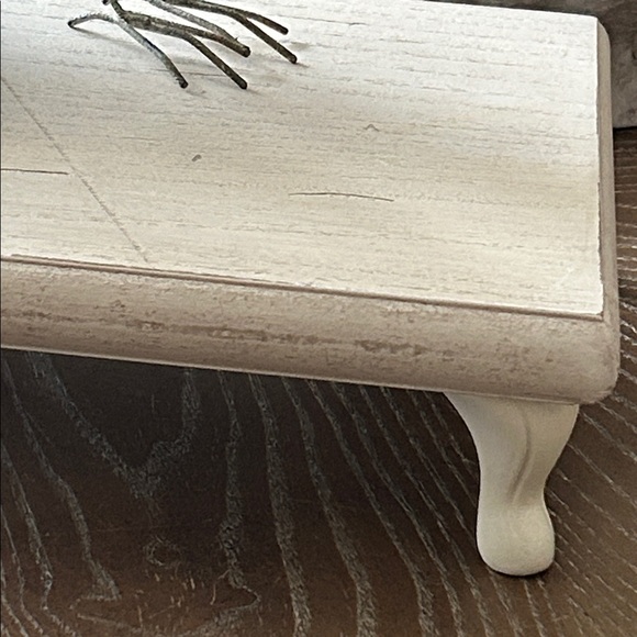 NEW! DISTRESSED Cottage Farmhouse Shabby CHIC WOOD & Metal Foot Display Riser - Picture 4 of 9